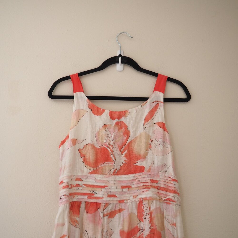 !! LOFT Floral Hibiscus Sleeveless Dress sz 8 - Picture 7 of 7
